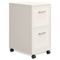 Outlet Two-Drawer Mobile Vertical File 2 Letter-Size File Drawers 14.25 x 18 x 26.7 - Pearl White Office Furniture & Lighting