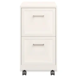 Outlet Two-Drawer Mobile Vertical File 2 Letter-Size File Drawers 14.25 x 18 x 26.7 - Pearl White Office Furniture & Lighting