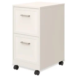 Outlet Two-Drawer Mobile Vertical File 2 Letter-Size File Drawers 14.25 x 18 x 26.7 - Pearl White Office Furniture & Lighting
