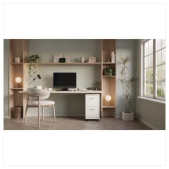 Outlet Two-Drawer Mobile Vertical File 2 Letter-Size File Drawers 14.25 x 18 x 26.7 - Pearl White Office Furniture & Lighting