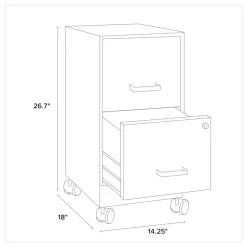 Outlet Two-Drawer Mobile Vertical File 2 Letter-Size File Drawers 14.25 x 18 x 26.7 - Pearl White Office Furniture & Lighting