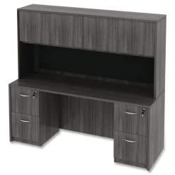 New Valencia Series 62-3/8 in. x 1/2 in. x 14 in. Tackboard for Open Storage Hutch - Charcoal Office Furniture & Lighting