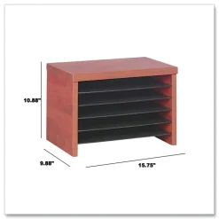 Clearance Valencia Series 15.75 in. x 9.88 in. x 10.88 in. Under Counter Organizer Shelf - Cherry Desk Accessories & Office Organizers