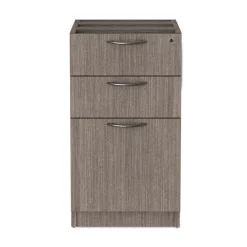 Online Valencia Series 15.63 in. x 20.5 in. x 28.5 in. Legal/Letter 3-Drawer Full Pedestal File - Gray Office Furniture & Lighting