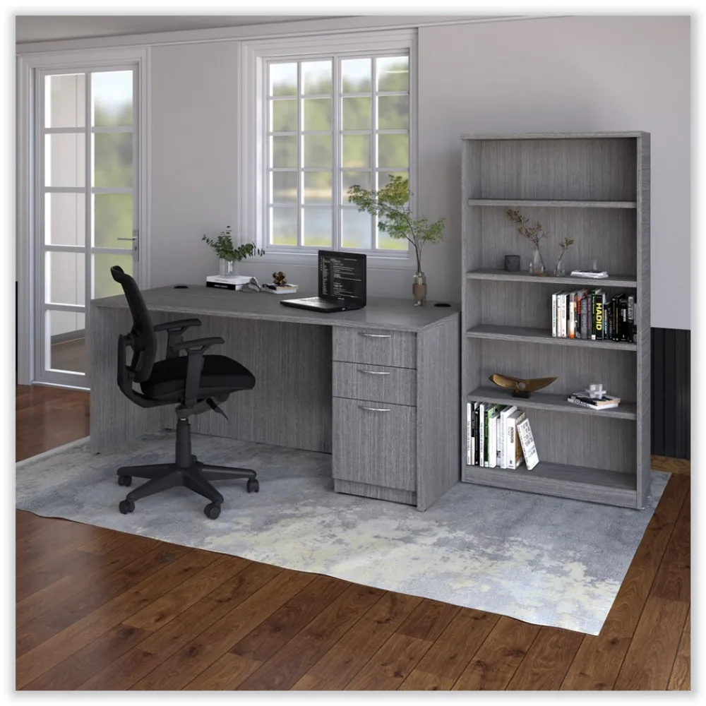 Online Valencia Series 15.63 in. x 20.5 in. x 28.5 in. Legal/Letter 3-Drawer Full Pedestal File - Gray Office Furniture & Lighting