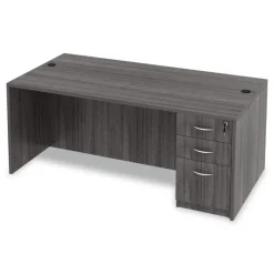 Online Valencia Series 15.63 in. x 20.5 in. x 28.5 in. Legal/Letter 3-Drawer Full Pedestal File - Gray Office Furniture & Lighting