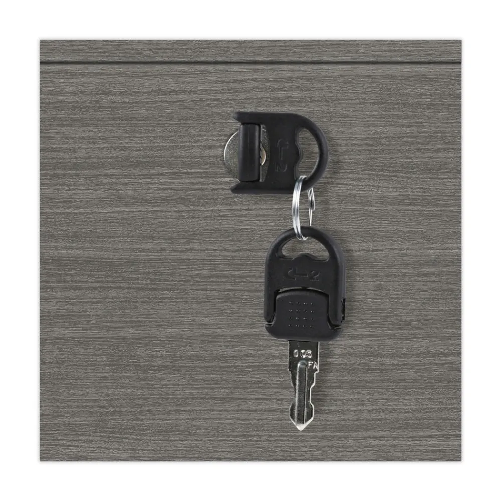 Online Valencia Series 15.63 in. x 20.5 in. x 28.5 in. Legal/Letter 3-Drawer Full Pedestal File - Gray Office Furniture & Lighting