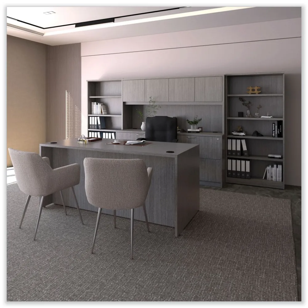 Online Valencia Series 15.63 in. x 20.5 in. x 28.5 in. Legal/Letter 3-Drawer Full Pedestal File - Gray Office Furniture & Lighting