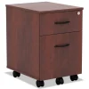 Sale Valencia Series 15.88 in. x 19.13 in. x 22.88 in. Legal/Letter 2-Drawer Mobile Pedestal - Medium Cherry Office Furniture & Lighting