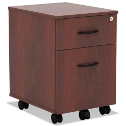Sale Valencia Series 15.88 in. x 19.13 in. x 22.88 in. Legal/Letter 2-Drawer Mobile Pedestal - Medium Cherry Office Furniture & Lighting