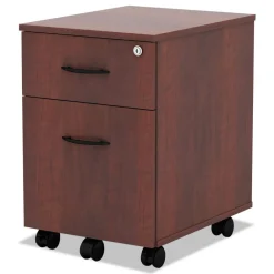 Sale Valencia Series 15.88 in. x 19.13 in. x 22.88 in. Legal/Letter 2-Drawer Mobile Pedestal - Medium Cherry Office Furniture & Lighting