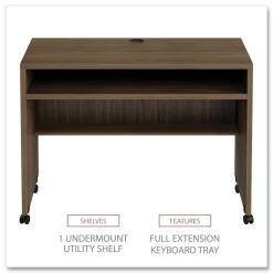 Outlet Valencia Series 41.38 in. x 23.63 in. x 30 in. Mobile Workstation Desk - Modern Walnut Office Furniture & Lighting