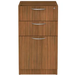 Sale VA532822WA 15.63 in. x 20.5 in. x 28.5 in. Valencia Series 3-Drawer Full File Pedestal - Modern Walnut Office Furniture & Lighting