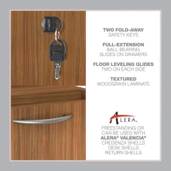 Sale VA532822WA 15.63 in. x 20.5 in. x 28.5 in. Valencia Series 3-Drawer Full File Pedestal - Modern Walnut Office Furniture & Lighting