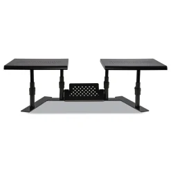 Hot 25.6 in. to 33.1 in. x 12.6 in. x 6.2 in. to 8.6 in. Supports 20 lbs. Shelf Metal Art Ergotwin Dual Monitor Stand - Black Office Electronics & Batteries