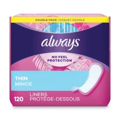 Hot Thin Daily Panty Liners, Regular, 120/pack, 6 Packs/carton Skin Care & Personal Hygiene