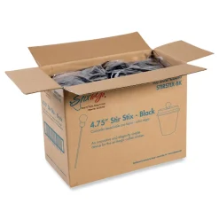 Hot 4.75 in. Beverage Plugs - Black (2000/Carton) Tabletop And Serveware