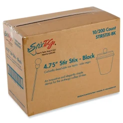 Hot 4.75 in. Beverage Plugs - Black (2000/Carton) Tabletop And Serveware