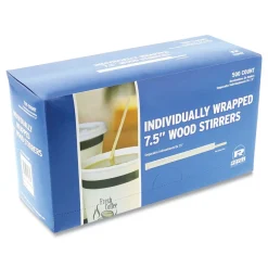 Clearance 7.5 in. Wrapped Wood Coffee Stirrers (5000/Carton) Tabletop And Serveware