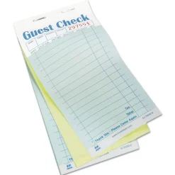 Outlet 3.6 x 6.7 Two-Part Carbonless 17-Line Guest Check Pad (2500/Carton) Paper & Printables