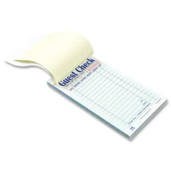 Outlet 3.6 x 6.7 Two-Part Carbonless 17-Line Guest Check Pad (2500/Carton) Paper & Printables