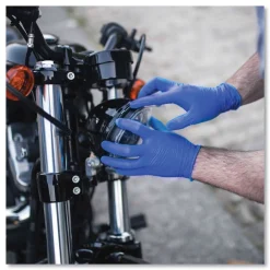 Online 9.5 in. 6 mil Heavy-Duty Industrial Nitrile Gloves - Medium/Royal Blue (1000/Carton) Cleaning & Janitorial Supplies