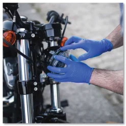 Hot 9.5 in. 6 mil Heavy-Duty Industrial Nitrile Gloves - X-Large/Royal Blue (1000/Carton) Cleaning & Janitorial Supplies