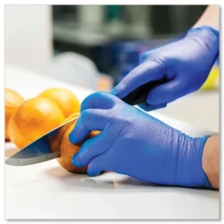 Hot 9.5 in. 6 mil Heavy-Duty Industrial Nitrile Gloves - X-Large/Royal Blue (1000/Carton) Cleaning & Janitorial Supplies