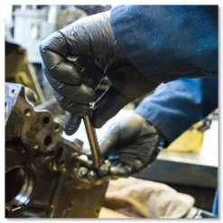 New 9.5 in. Long 3 mil Powder-Free Industrial Nitrile Gloves - X-Large/Black (1000/Carton) Cleaning & Janitorial Supplies