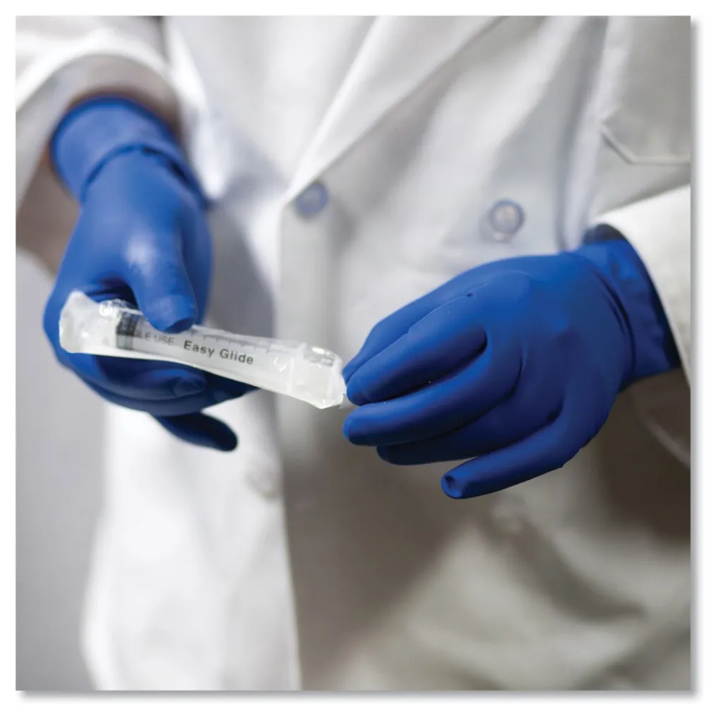 Clearance 11.6 in. Long 13 mil Powder-Free Latex Exam Gloves - Large/Blue (500/Carton) Cleaning & Janitorial Supplies