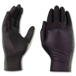 New 9.5 in. Long 3 mil Powder-Free Industrial Nitrile Gloves - Small/Black (1000/Carton) Cleaning & Janitorial Supplies