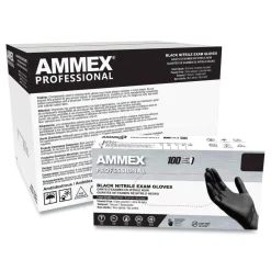 9.5 in. Long 3 mil Powder-Free Nitrile Exam Gloves - Large/Black (1000/Carton) Cleaning & Janitorial Supplies