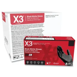 9.5 in. Long 3 mil Powder-Free Industrial Nitrile Gloves - 2X-Large/Black (1000/Carton) Cleaning & Janitorial Supplies