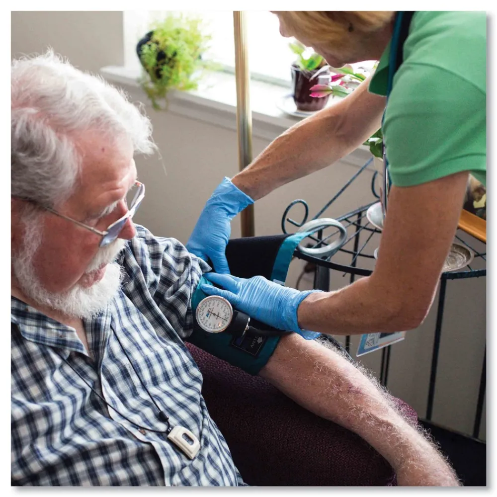 Best 9.5 in. Long 3 mil Powder-Free Nitrile Exam Gloves - Large/Light Blue (1000/Carton) Cleaning & Janitorial Supplies