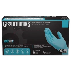 9.5 in. Long 5 mil Thick Powder-Free Industrial Nitrile Gloves - XX-Large, Blue (1000/Carton) Cleaning & Janitorial Supplies