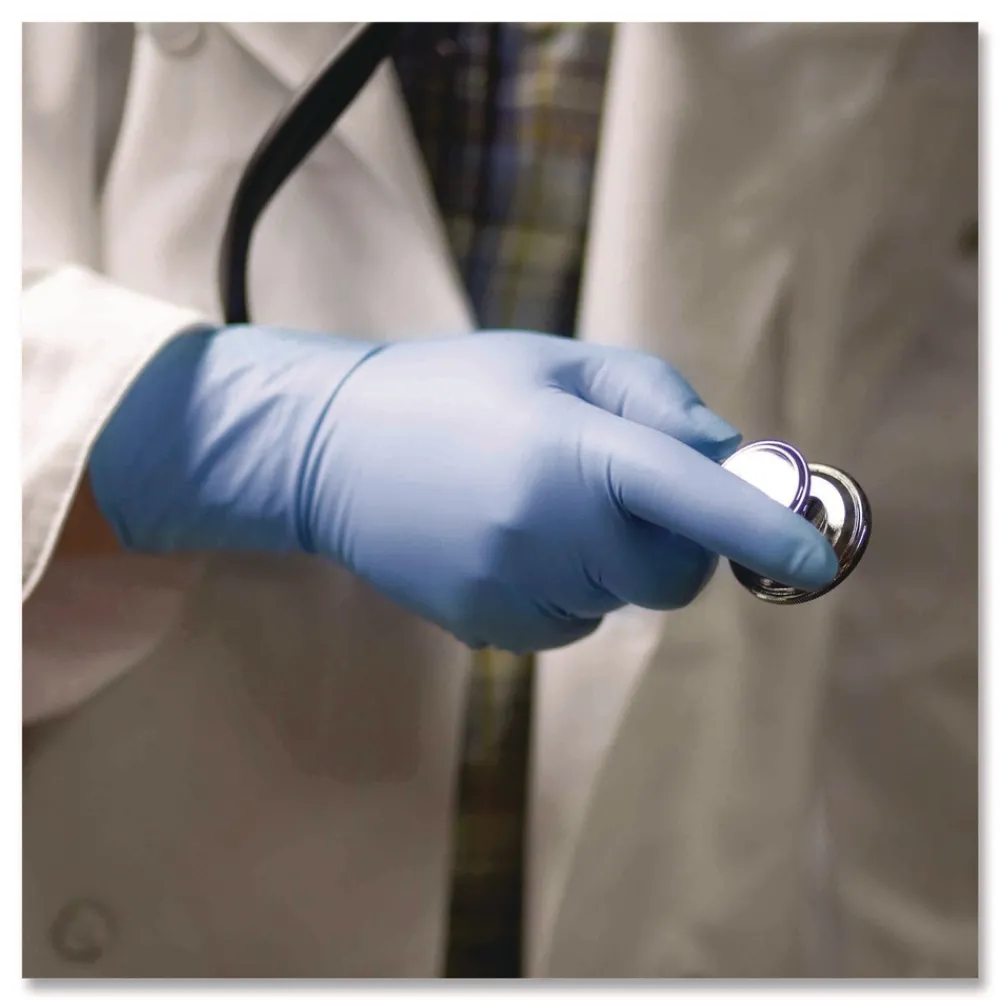 Online 8 mil Blue Powder-Free Nitrile Exam Gloves - Large, Blue (500/Carton) Cleaning & Janitorial Supplies