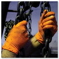 Hot 8 mil Heavy-Duty Industrial Powder-Free Nitrile Gloves - Small, Orange (1000/Carton) Cleaning & Janitorial Supplies