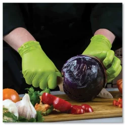 Hot 8 mil Heavy-Duty Industrial Powder-Free Nitrile Gloves - X-Large, Green (1000/Carton) Cleaning & Janitorial Supplies