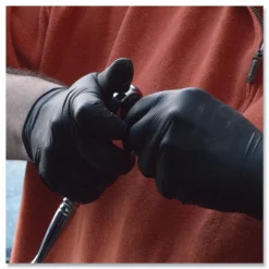 New 6 mil Heavy-Duty Industrial Powder-Free Nitrile Gloves - Large, Black (1000/Carton) Cleaning & Janitorial Supplies