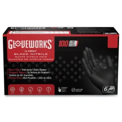 Clearance 6 mil Heavy-Duty Industrial Powder-Free Nitrile Gloves - X-Large, Black (1000/Carton) Cleaning & Janitorial Supplies