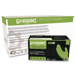 8 mil Heavy-Duty Industrial Powder-Free Nitrile Gloves - 2X-Large, Green (1000/Carton) Cleaning & Janitorial Supplies