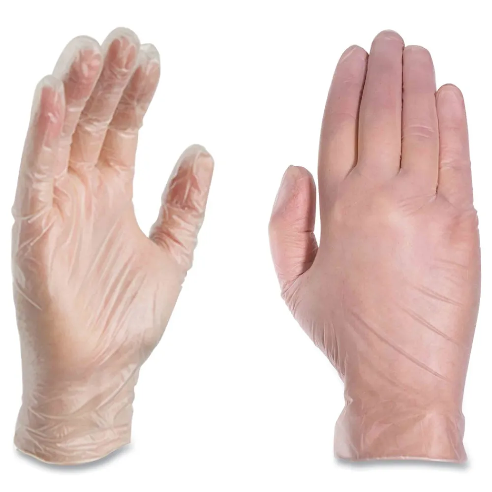 3 mil Industrial Powder-Free Vinyl Gloves - Large, Clear (1000/Carton) Cleaning & Janitorial Supplies