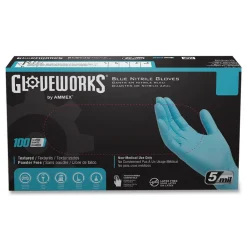 Hot 5 mil Industrial Powder-Free Nitrile Gloves - Small, Blue (1000/Carton) Cleaning & Janitorial Supplies