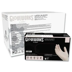 Clearance 4 mil Powder-Free Latex Disposable Gloves - Medium, Ivory (1000/Carton) Cleaning & Janitorial Supplies