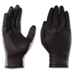 Hot 6 mil Powder-Free Nitrile Exam Gloves - X-Large, Black (1000/Carton) Cleaning & Janitorial Supplies