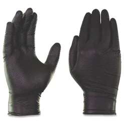 New 6 mil Powder-Free Nitrile Exam Gloves - Large, Black (1000/Carton) Cleaning & Janitorial Supplies