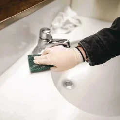 New 6 mil Thick 9.5 in. Long Powder-Free Extra Thick Latex Disposable Gloves - Small, Ivory (100/Box, 10 Boxes/Carton) Cleaning & Janitorial Supplies