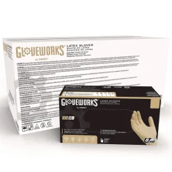 Discount 6 mil Thick 9.5 in. Long Powder-Free Extra Thick Latex Disposable Gloves - Medium, Ivory (100/Box, 10 Boxes/Carton) Cleaning & Janitorial Supplies