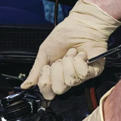 Discount 6 mil Thick 9.5 in. Long Powder-Free Extra Thick Latex Disposable Gloves - Medium, Ivory (100/Box, 10 Boxes/Carton) Cleaning & Janitorial Supplies