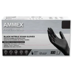 Outlet Nitrile Exam Gloves, Powder-Free, 3 mil, Small, Black, 100/Box, 10 Boxes/Carton Cleaning & Janitorial Supplies